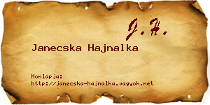 Janecska Hajnalka névjegykártya