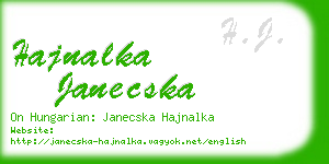 hajnalka janecska business card